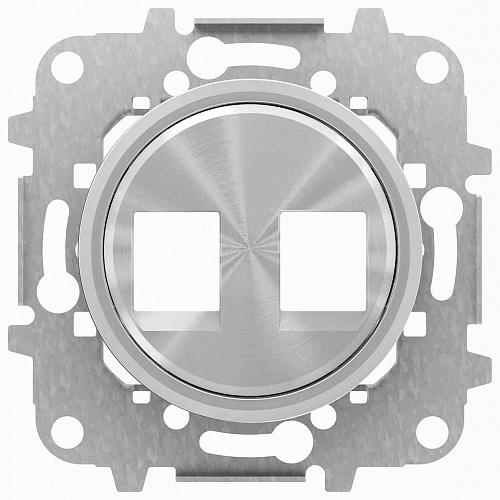 Лицевая панель ABB Sky Moon розетки 2хRJ45/RJ12 хром 2CLA861820A1401
