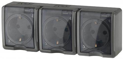 Розетка ЭРА Эксперт 3х2P+E IP54 16A 250V 11-2405-03 Б0020721