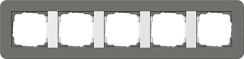 Рамка 5-постовая Gira E3 темно-серый/белый глянцевый 0215413