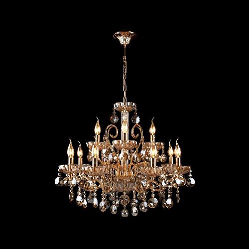 Подвесная люстра Eurosvet 3273/8+4 золото/тонированный хрусталь Strotskis