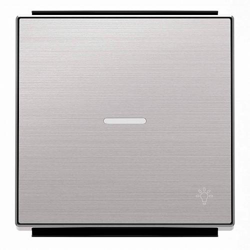 Лицевая панель ABB Sky выключателя одноклавишного с подсветкой Свет нержавеющая сталь 2CLA850440A1401