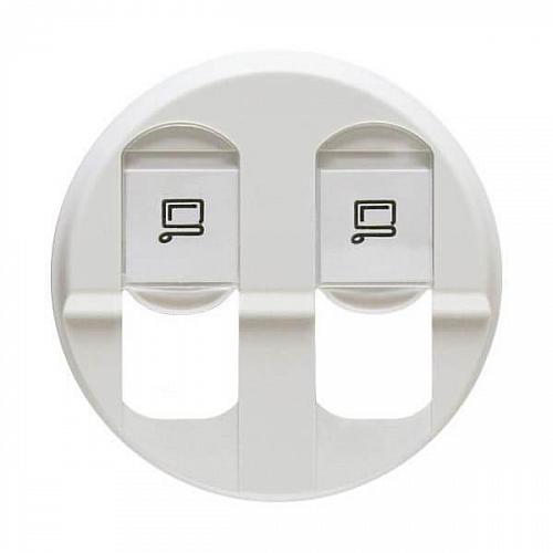 Лицевая панель Legrand Celiane розетки компьютерной 2хRJ45 белая 068252