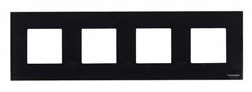 Рамка 4-постовая ABB Zenit стекло черное 2CLA227400N3101