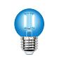 Лампа светодиодная филаментная Uniel E27 5W синяя LED-G45-5W/BLUE/E27 GLA02BL UL-00002990 - фото №1