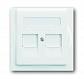 Лицевая панель ABB Impuls розетки коммуникационной c полем для надписи альпийский белый 2CKA001753A8667 - фото №1