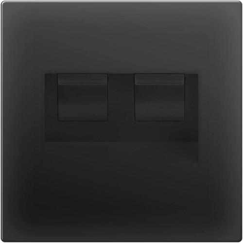 Розетка Werkel двойная Ethernet RJ-45 черный матовый WL08-RJ45+RJ45 4690389073564