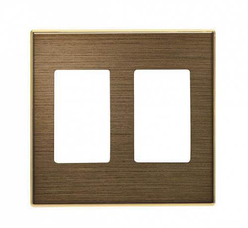Лицевая панель ABB Sky розетки 2xVDI античная латунь 2CLA855510A1201