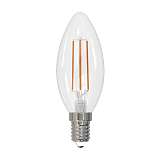 Лампа светодиодная филаментная Volpe E14 7W 3000K прозрачная LED-C35-7W/3000K/E14/CL/SLF UL-00008332