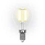 Лампа светодиодная филаментная Uniel E14 5W 3000K LED-G45-5W/WW/E14/CL/DIM GLA01TR UL-00002866
