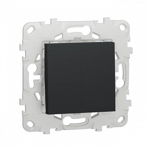 Переключатель двухклавишный Schneider Electric Unica New NU521354