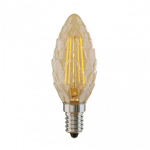 Лампа светодиодная филаментная Voltega E14 4W 2800К свеча шишка золотая VG10-P3E14warm4W-F 5488