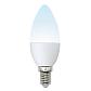Лампа светодиодная Uniel E14 6W 4000K матовая LED-C37-6W/NW/E14/FR/MB PLM11WH UL-00002374 - фото №1