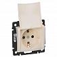 Розетка 2К+3 Legrand Valena 16A 250V с/з с крышкой винтовой зажим слоновая кость 774322 - фото №1