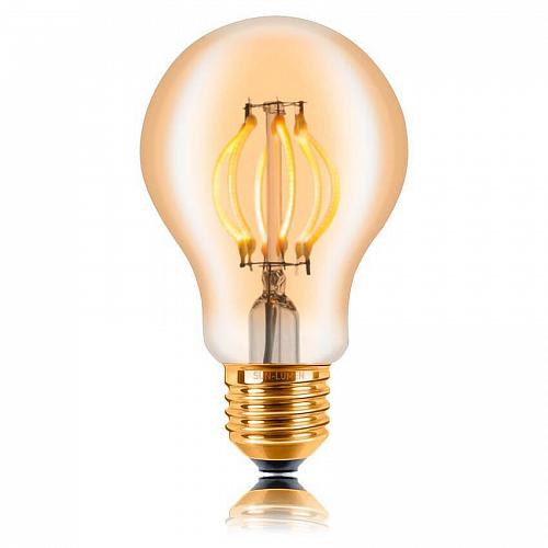 Лампа светодиодная филаментная диммируемая E27 4W 2200K золотая 057127