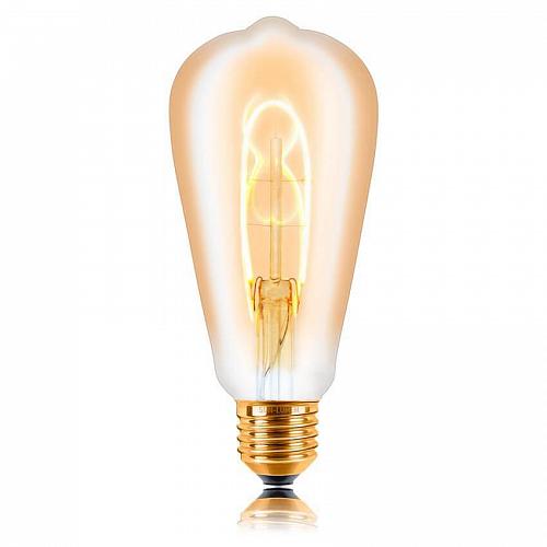 Лампа светодиодная филаментная E27 3W 2200К золотая 056-915