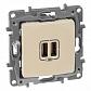 Розетка 2хUSB Legrand Etika слоновая кость 672394 - фото №1