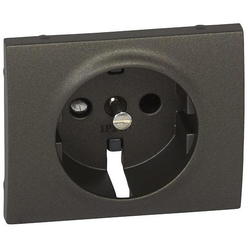 Лицевая панель Legrand Galea Life розетки 2К+З со шторками темная бронза 771221