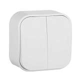 Выключатель двухклавишный Legrand Quteo 10A 250V белый 782202