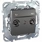 Розетка TV/FM проходная Schneider Electric Unica MGU5.453.12ZD - фото №1