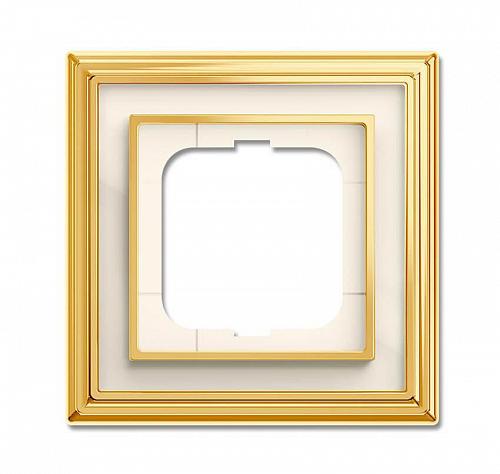 Рамка 1-постовая ABB Dynasty латунь полированная/белое стекло 2CKA001754A4560