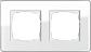 Рамка 2-постовая Gira Esprit C белое стекло 0212512 - фото №1
