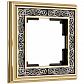 Рамка на 1 пост золото/черный Werkel W0011430 4690389159350 - фото №1