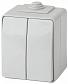Выключатель двухклавишный ЭРА Эксперт 10AX 250V IP65 11-1604-03 Б0035976 - фото №1