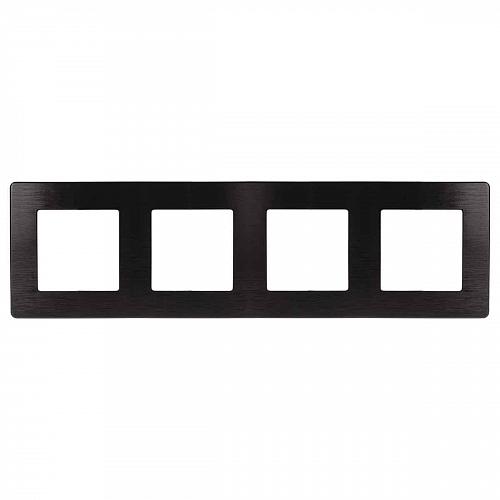 Рамка 4-постовая ЭРА 12 сатин черный 12-5104-06 Б0052534