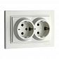 Розетка 2К+З двойная Mono Electric Despina 16A 250V винтовое подключение белый 102-190004-120 - фото №1
