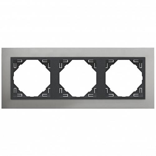 Рамка 3-постовая Efapel Logus 90 Animato алюминий/серый 90930 TUS