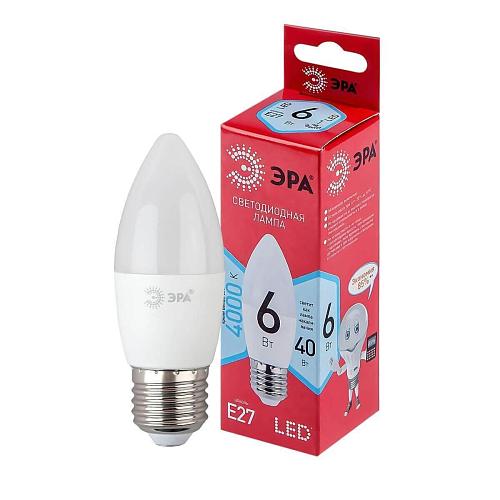 Лампа светодиодная ЭРА E27 6W 4000K матовая LED B35-6W-840-E27 R Б0050232