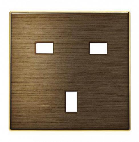 Лицевая панель ABB Sky розетки GB античная латунь 2CLA853700A1201
