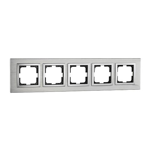 Рамка 5-постовая Mono Electric Style Aluminium серебро 107-800000-164