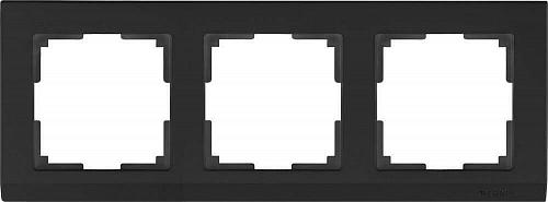 Рамка Werkel Stark на 3 поста черный WL04-Frame-03-silver/black 4690389048852