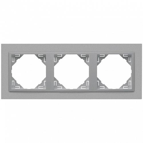 Рамка 3-постовая Efapel Logus 90 Animato алюминий/алюминий 90930 TAA