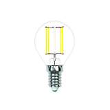 Лампа светодиодная филаментная Volpe E14 4W 4000K прозрачная LED-G45-4W/4000K/E14/CL/SLF UL-00008313