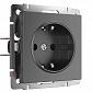 Розетка с заземлением Werkel графит рифленый W1171004 4690389158629 - фото №1