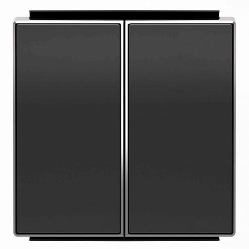 Лицевая панель ABB Sky выключателя двухклавишного чёрный бархат 2CLA854200A1501