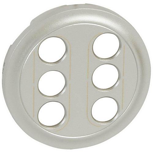 Лицевая панель Legrand Celiane розетки аудио/видео 2xRCA титановая 068514