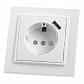 Розетка Feron Stekker Эрна с/з 16A 250V USB белый PST16901101 39051 - фото №1