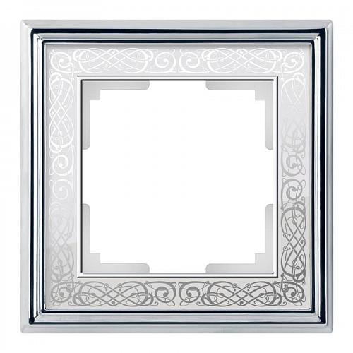 Рамка Werkel Palacio Gracia на 1 пост хром/белый WL77-Frame-01 4690389126031