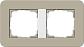 Рамка 2-постовая Gira E3 серо-бежевый/белый глянцевый 0212418 - фото №1