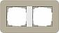Рамка 2-постовая Gira E3 серо-бежевый/белый глянцевый 0212418 - фото №1