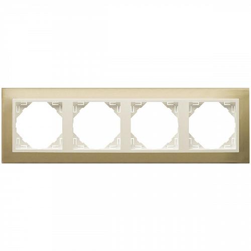 Рамка 4-постовая Efapel Logus 90 Metallo золото/жемчуг 90940 TOP