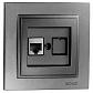 Розетка компьютерная Mono Electric Despina антрацит 102-242405-125 - фото №1