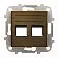 Лицевая панель ABB Sky розетки 2хRJ12/RJ45 со шторками полем для надписи античная латунь 2CLA851820A1201 - фото №1