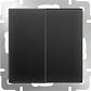 Выключатель Werkel двухклавишный проходной черный матовый WL08-SW-2G-2W 4690389054167 - фото №1