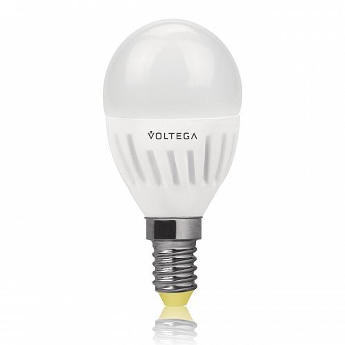 Лампа светодиодная Voltega E14 6.5W 2800К шар матовый VG1-G2E14warm6W 4694