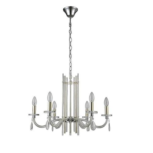 Подвесная люстра Crystal Lux AURELIO SP6 GOLD+CHROME/TRANSPARENT