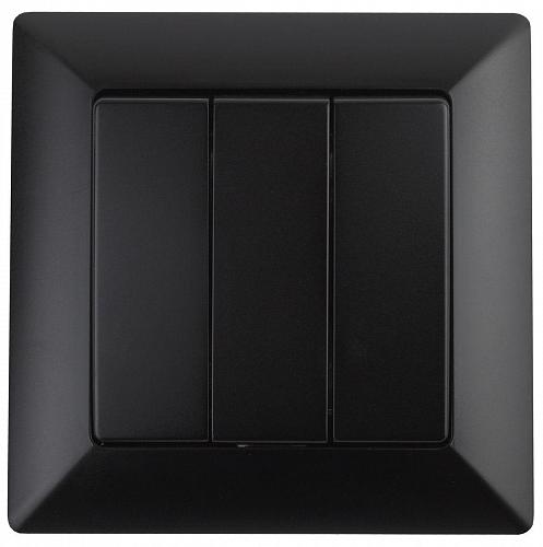 Выключатель трехклавишный ЭРА Intro Solo 10A 250V антрацит 4-106-05 Б0043302
